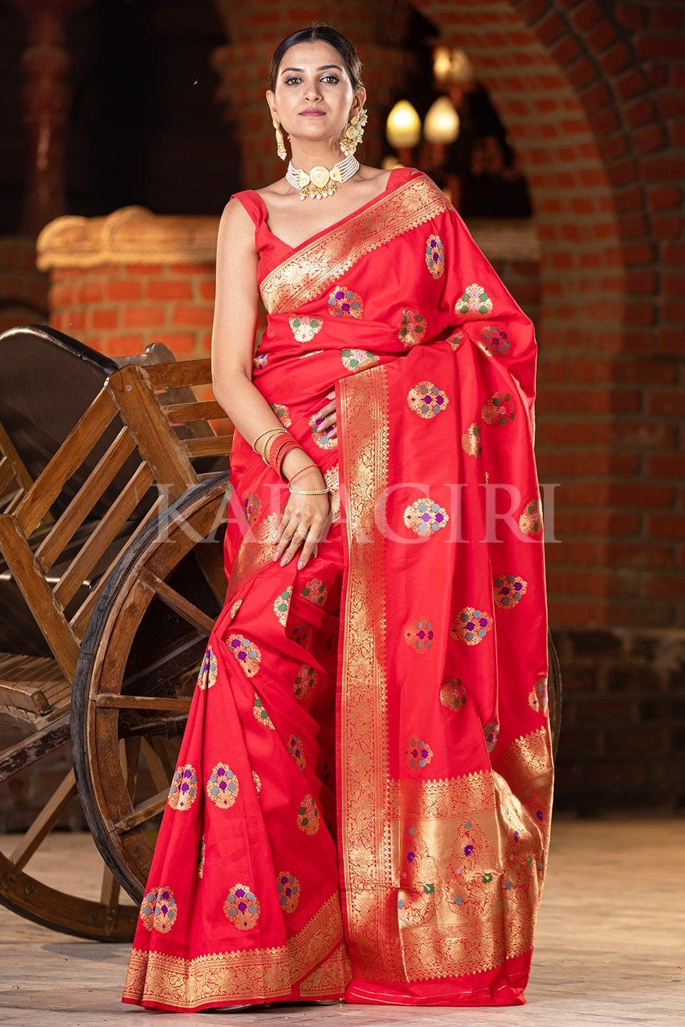 Banarasi Saree Candy Red Banarasi Saree saree online