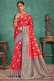 Banarasi Saree Candy Red Banarasi Saree saree online