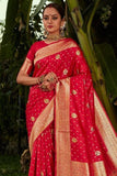 Banarasi Saree Candy Red Zari Weaved Banarasi Saree saree online