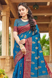 blue banarasi saree