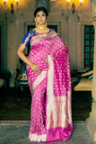 pink banarasi saree