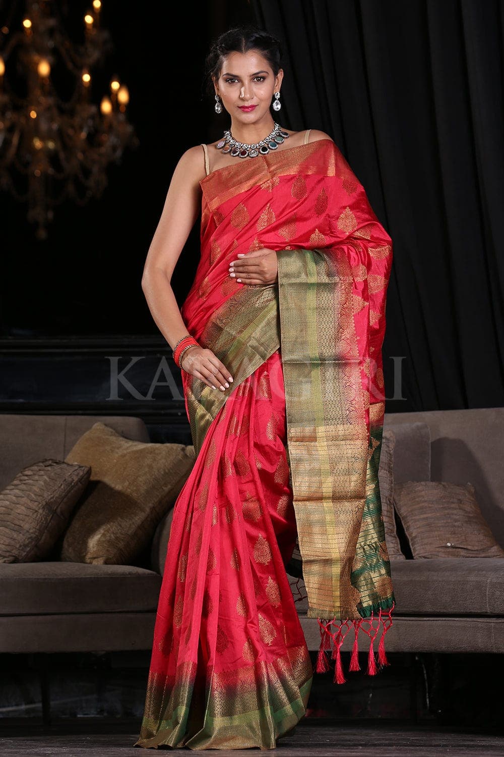 Tanya Chilli Red Party Saree In Silk SIYA556671 – ShreeFashionWear