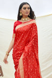 Banarasi Saree Chilli Red Zari Woven Banarasi Saree saree online