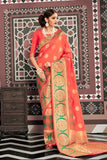 Banarasi Saree Coral Pink Banarasi Saree saree online