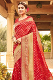 red banarasi saree