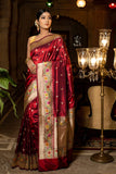 red banarasi saree