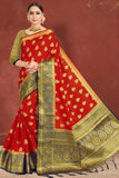 Crimson Red Zari Butta Saree