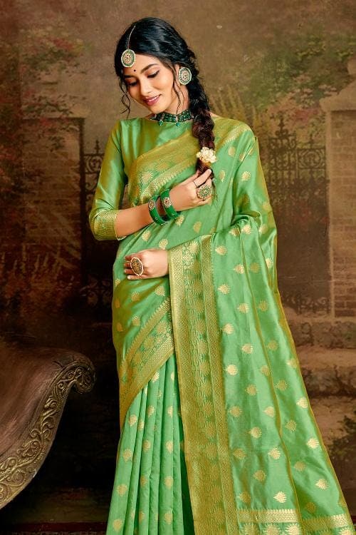 Banarasi Saree Emerald Green Banarasi Saree saree online