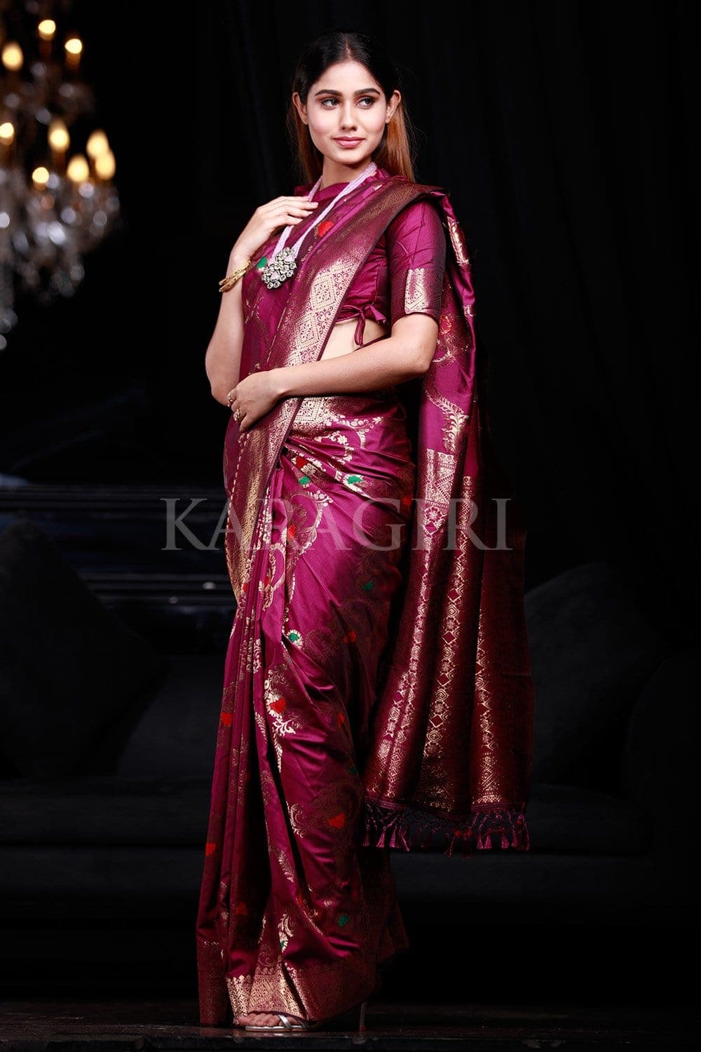 Buy red banarasi saree online on Karagiri | FLAT 60% OFF