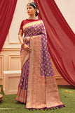 purple banarasi saree