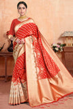 Banarasi Saree Ferrari Red Banarasi Saree saree online