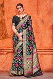 Banarasi Saree Floral Black Contemporary Banarasi Brocade Silk Saree saree online
