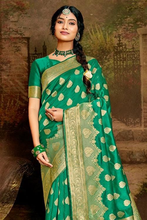 Banarasi Saree Forest Green Banarasi Saree saree online