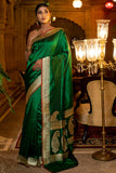 green banarasi saree