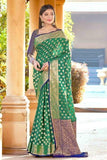 Banarasi Saree Forest Green Zari Woven Banarasi Saree saree online