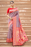 purple banarasi saree