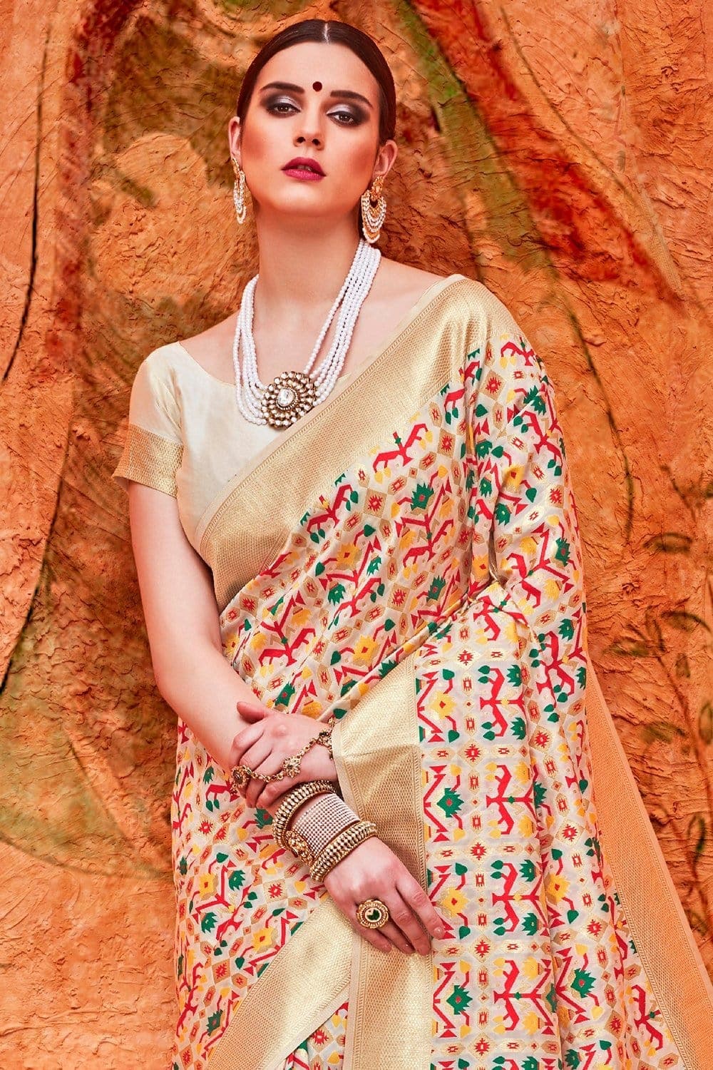 Banarasi Saree Glossy Golden Banarasi Saree saree online