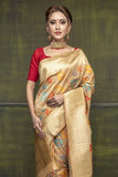 Banarasi Saree Golden Beige Woven Banarasi Brocade Silk Saree saree online