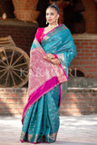 Banarasi Saree Indigo Blue Banarasi Saree saree online