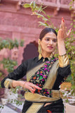 Banarasi Saree Jade Black Kashmiri Zari Woven Saree saree online