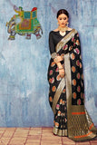 Banarasi Saree Jet Black Banarasi Brocade Silk Saree saree online