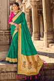 green banarasi saree