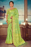 green banarasi saree