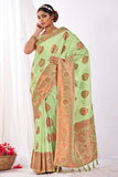 green banarasi saree