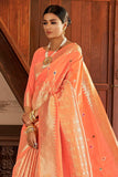 Banarasi Saree Light Orange Woven Banarasi Brocade Saree saree online