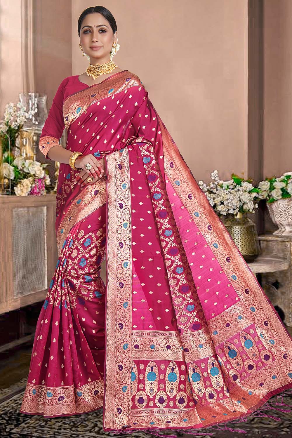 Banarasi Saree Magenta Purple Banarasi Saree saree online