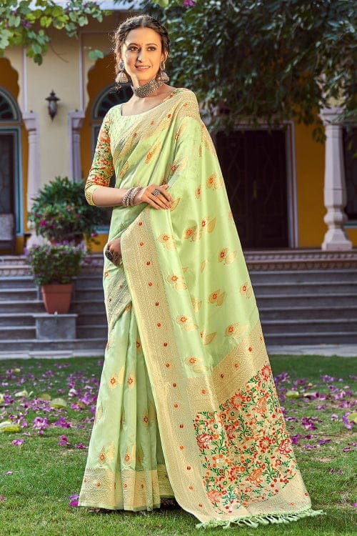 Banarasi Saree Mint Green Banarasi Saree saree online