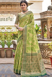 green banarasi saree