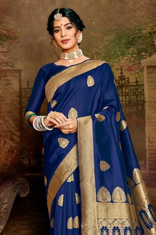 Banarasi Saree Navy Blue Banarasi Saree saree online