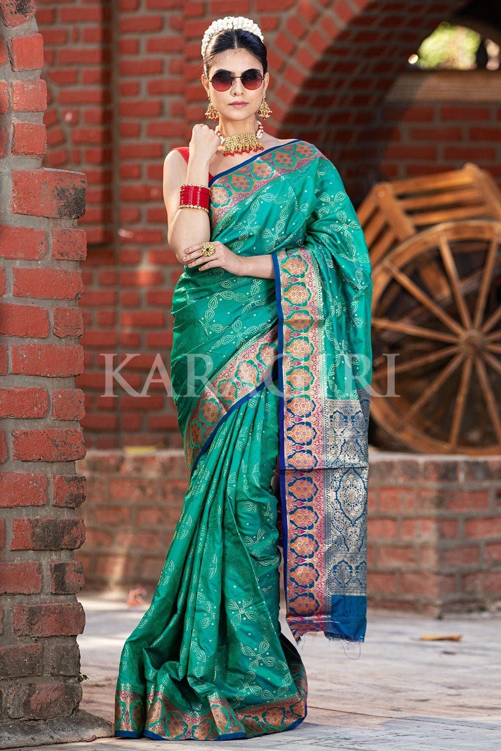 Banarasi Saree Ocean Blue Banarasi Saree saree online