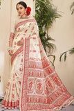 Banarasi Saree Off White Printed Banarasi Saree saree online