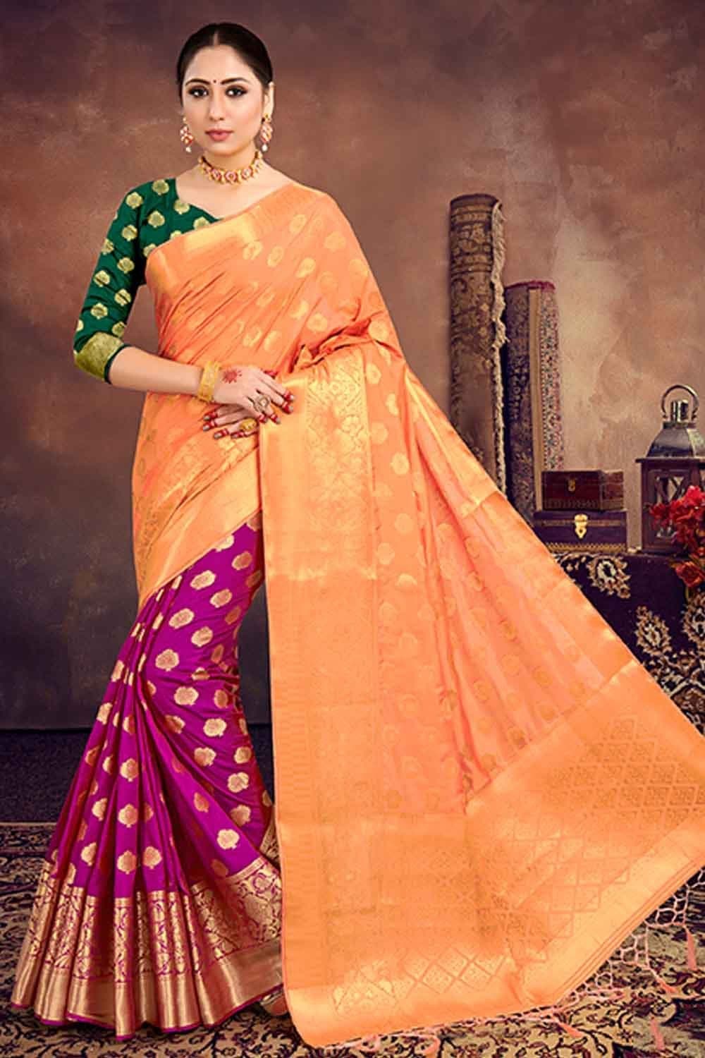 Lifera Nude Orange and Purple Combination Saree SF-305