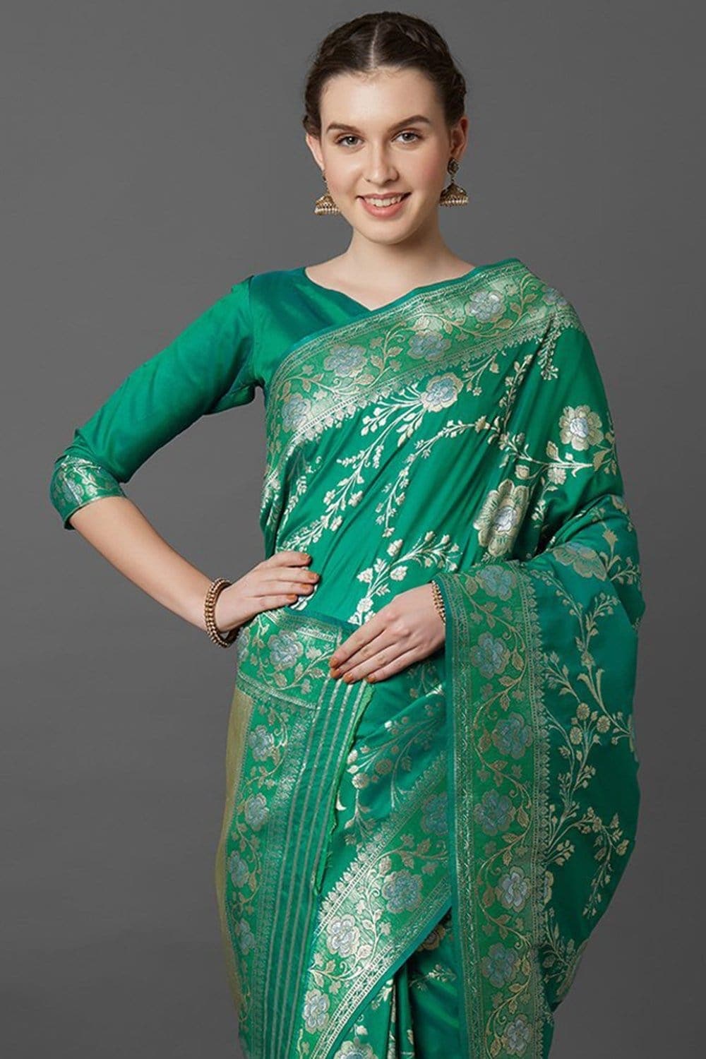 Banarasi Saree Pastel Green Jaal Woven Bridal Banarasi Saree - Limited Exclusive Bridal Collection saree online