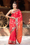 Banarasi Saree Pearlescent Red Banarasi Saree saree online