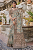 grey banarasi saree