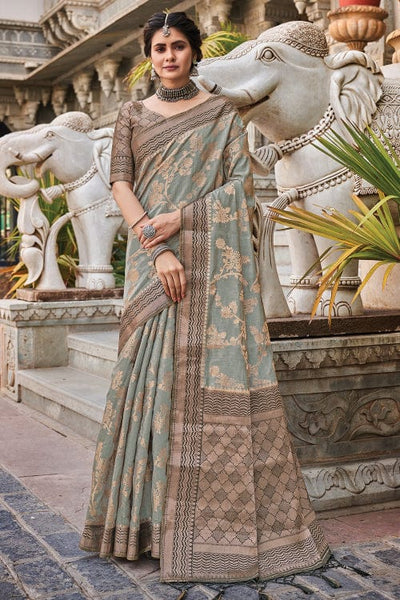 Buy Grey Sarees for Women by FASHION BOOMS Online | Ajio.com