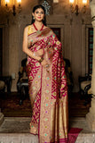 purple banarasi saree