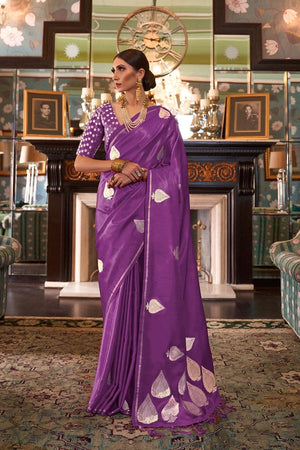 Buy Purple Sarees for Women by Bermondsey Online | Ajio.com