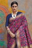 Banarasi Saree Rani Pink Woven Banarasi Brocade Saree saree online