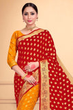 Red And Yellow Banarasi Saree