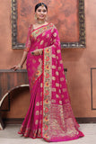 pink banarasi saree