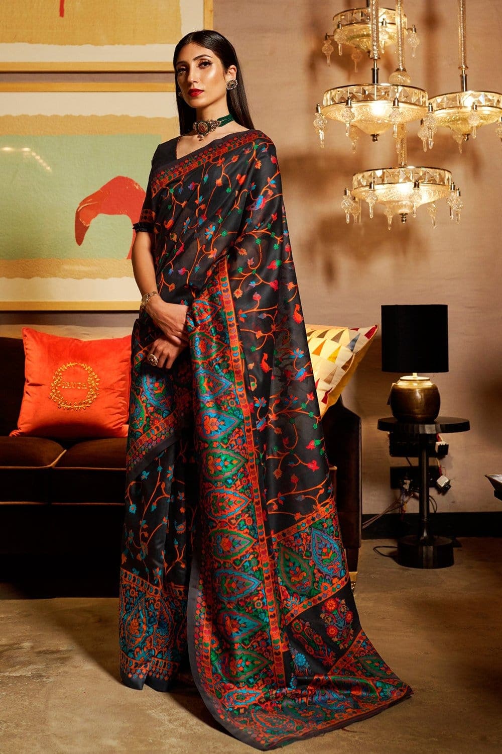 Shop Black Banarasi Saree Online | Sumangal Banaras