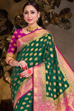 Sacramento Green Zari Butta Banarasi Saree