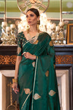 Buy Sacramento green zari butta woven banarasi saree online -karagiri