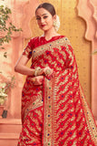 Banarasi Saree Scarlet Red Heavy Zari Woven Banarasi Saree saree online