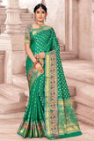 green banarasi saree